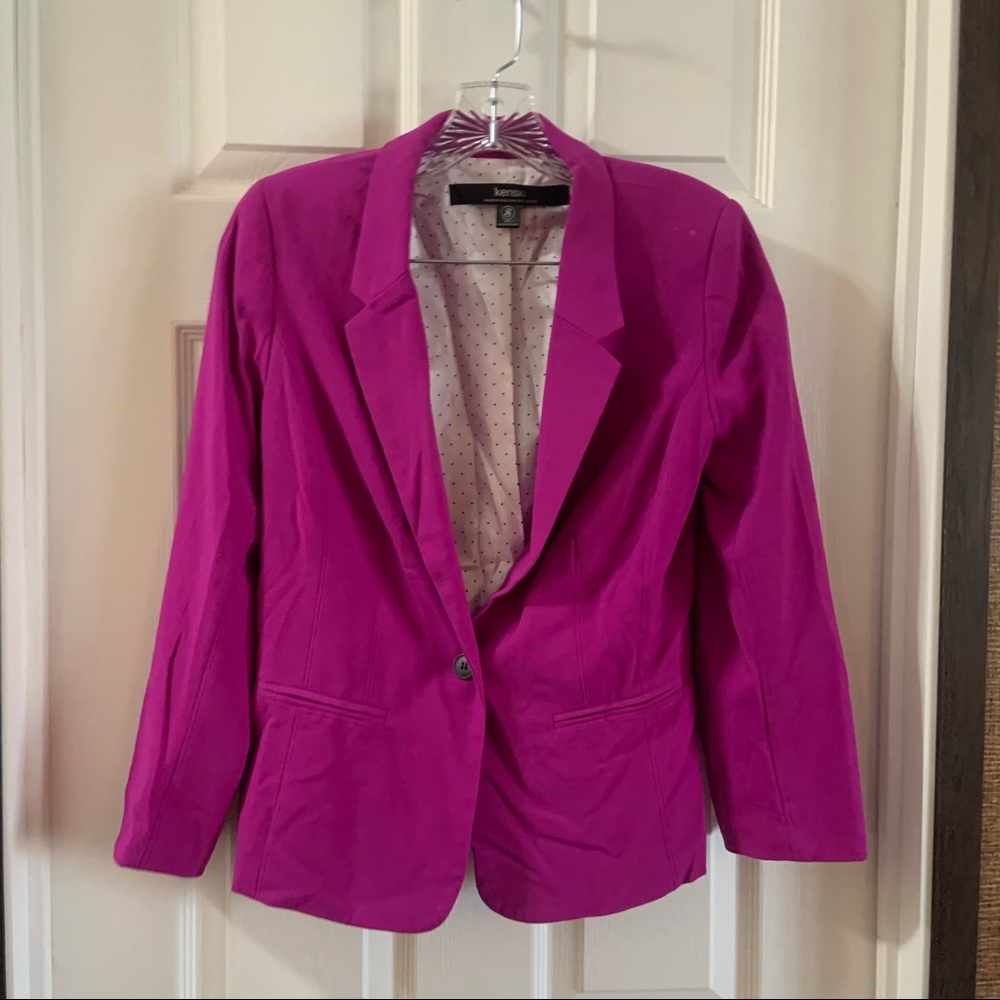 Kensie - Magenta/Purple Button Front Blazer Jacket S
